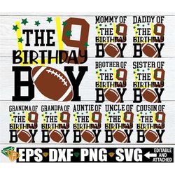 football birthday boy, matching family football 9th birthday, matching family football birthday, matching football birth
