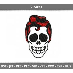 rock 'n' roll halloween-elvis skull embroidery designs