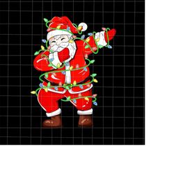 dabbing santa lights christmas png, dabbing santa xmas png, funny santa christmas png, santa light png