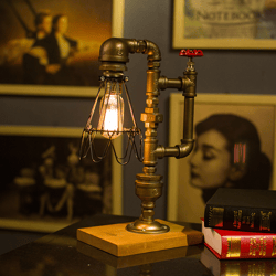 loft industrial style retro table lamp edison water tube table lamp