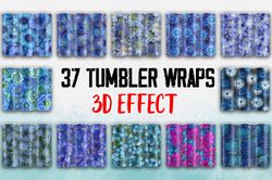 3d blue tumbler wrap design bundle