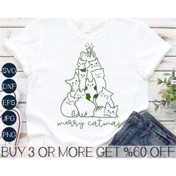 cat christmas svg, cat mom svg, merry catmas svg, christmas tree svg, cat lover png, svg files for cricut, sublimation d
