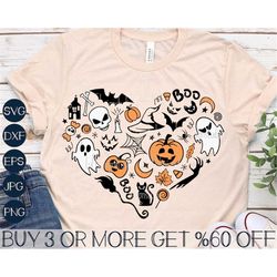 halloween svg, funny halloween doodle svg, pumpkin svg, ghost svg, boo svg, spooky png, svg files for cricut, sublimatio