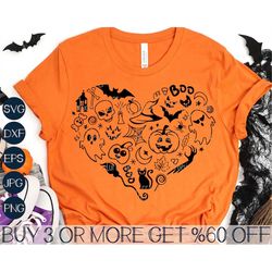 halloween svg, funny halloween doodle svg, pumpkin svg, ghost svg, boo svg, spooky png, svg files for cricut, sublimatio