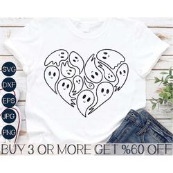 ghost heart svg, girls halloween svg, boo svg, halloween heart svg, spooky svg, popular png, files for cricut, sublimati