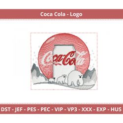 timeless refreshment-coca-cola logo embroidery design