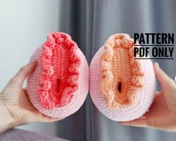 crochet plushie  vulva pattern, crochet vagina pattern, amigurumi pattern pdf, penis pdf photo tutorial, funny