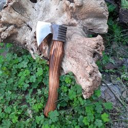 handmade viking throwing axe ,hand forged mini bearded axe, norse axe, celtic axe, gift for men, for hunting, camping