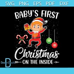 baby's first christmas on the inside svg, christmas svg, baby christmas svg