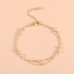 ripple bead chain double layer bracelet