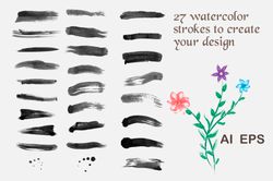 27 vector watercolor brushes