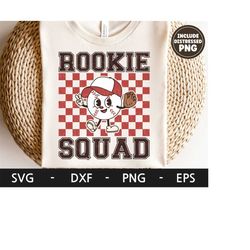 rookie squad svg, baseball cartoon character svg, baseball svg, sports shirt, retro baseball character, dxf, png, eps, s