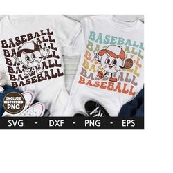 baseball cartoon character svg, baseball svg, sports shirt, retro baseball character, baseball cartoon, dxf, png, eps, s
