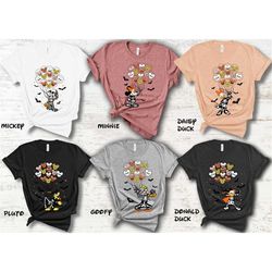 disney skeleton balloon shirt, disney balloon mickey minnie and friends shirt, disney halloween matching shirt, disney t