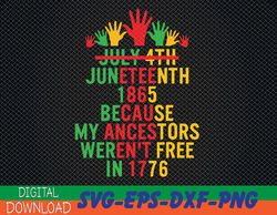 juneteenth 1865 because my ancestors weren't free svg, eps, png, dxf, digital download