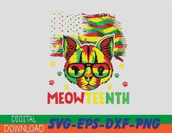 juneteenth cat african american cat lover juneteenth pun svg, eps, png, dxf, digital download