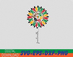 sunflower juneteenth african american freedom black history svg, eps, png, dxf, digital download