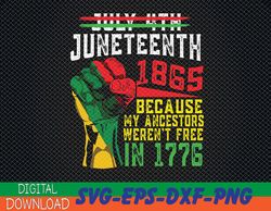 july 4th juneteenth 1865 because my ancestors mens, girls svg, eps, png, dxf, digital download