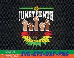 sunflower fist juneteenth black history african american svg, eps, png, dxf, digital download