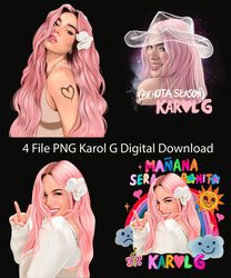 bundle 4 file png karol g miex tenia razon, new album manana sera bonito bichota season, karol g pink hair, karol g png