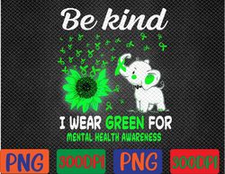 i wear green mental health awareness png digital download