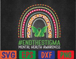 end the stigma mental health awareness svg, eps, png, dxf, digital download