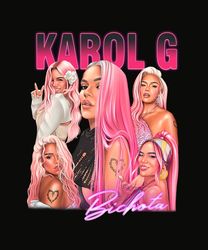 karol g pink hair png for bichota season retro black shirt digital download, manana sera bonito classic 90s graphic tee