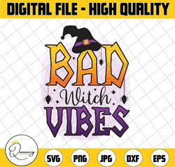 bad witch vibes png, witch hat halloween png digital download for sublimation