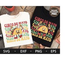 cinco de mayo svg, cinco de mayo svg, mexican svg, retro taco, kids shirt design, mustache, dxf, png, eps, svg files for