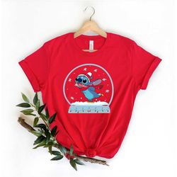 stitch christmas shirt, stitch snow globe shirt, stitch holiday shirt, stitch disney xmas shirt gift, disney stich chris