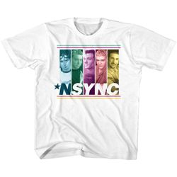 nsync multicolored boxes white youth t-shirt