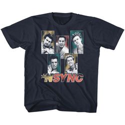 nsync sparkly boxes navy youth t-shirt