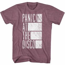 panic at the disco box light maroon heather adult t-shirt