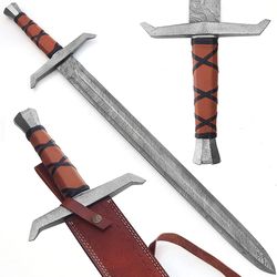 steel craft damascus steel handmade king arthur excalibur sword, real sharp sword, best gift for men's