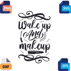 rise and shine-'wake up and make up' font design