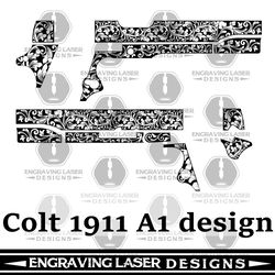 engraving laser designs colt 1911 a1 scroll design