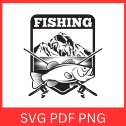 fishing logo vector svg, fish logo svg, fish hook svg