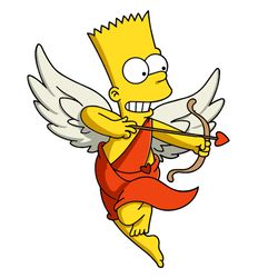 the simpsons. bart simpson cupid. svg, png, jpg files. digital download.