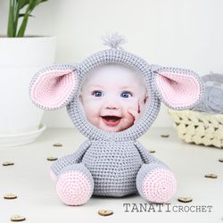 Crochet Pattern of Photo Frame ELEPHANT