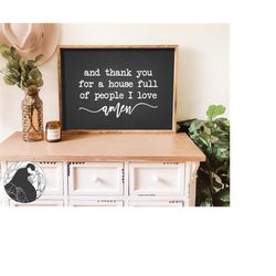 and thank you svg, family cut file, family svg, farmhouse sign svg, digital download, cricut designs, silhouette files,