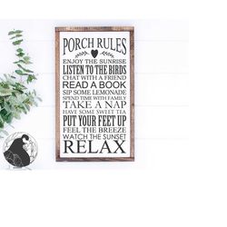 porch rules sign svg, porch sign svg, summer svg, patio svg, relax svg, farmhouse style svg, clipart, vector files, viny