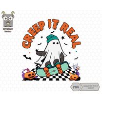 creep it real png, halloween png, spooky vibes png, spooky season png, boo png, ghost png, retro halloween png, sublimat