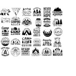 130 camping svg bundle, camping svg, camper svg, camp life svg, camping sign svg, summer camp svg, adventure svg, campfi