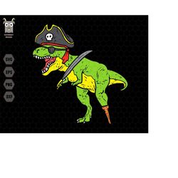 halloween dinosaur svg, pirates halloween svg, dinosaur svg, svg file for cricut, designs download, t-rex pirates svg, p