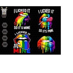 i licked it so it's mine svg bundle, lgbt svg bundle, i licked it svg, rainbow lips svg, say gay svg, equal rights, gay
