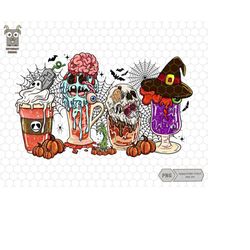 halloween coffee png, boo latte png, skeleton coffee cups png, coffee cups png, skull coffee cup png, scary coffee cup p