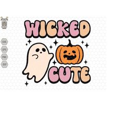 wicked cute svg, retro halloween svg, cute ghost svg, pumpkin halloween svg, svg files for cricut, trendy halloween svg,
