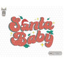 santa baby png, trendy christmas png, retro xmas png, merry christmas, hello christmas, santa sublimation, first christm