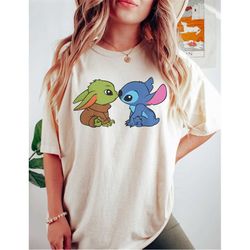 disney baby yoda and stitch comfort colors shirt, loki stitch shirt, lilo and stitch shirt, star wars baby yoda shirt, d