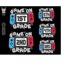 back to school png bundle, 1st day of school png, game on png, play videos game png, game controller png, gamer student